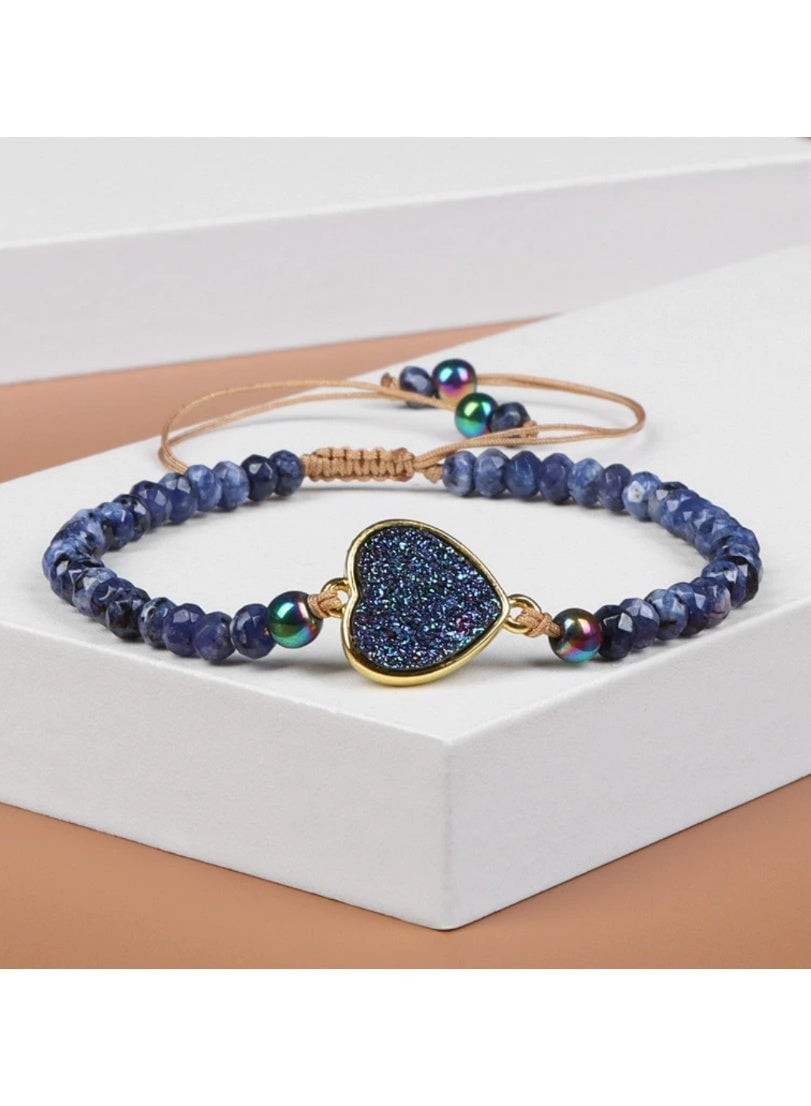 Unique Material Stone Bracelet Adjustable Braided Rope Fashion Charm Bracelet for Women