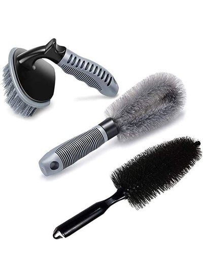3 Pieces Car Wheel Cleaning Brush Set Wheel Washing Tool Rim Cleaner for Car Alloy Wheel, Motorcycle or Bicycle Tire