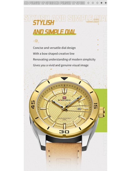 ساعات NAVIFORCE 9209 للرجال رياضية عسكرية مضيئة مقاومة للماء كاجوال