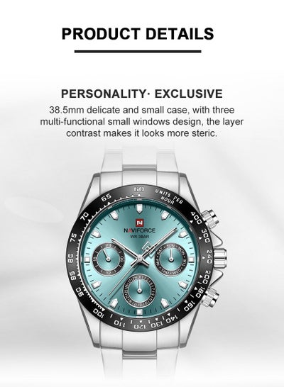 NAVIFORCE Mens/Womens Fashion Multifunction Watches Quartz Analog Stainless Steel Waterproof Watch NF9193