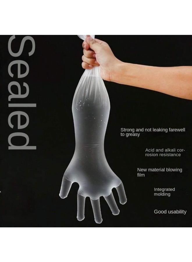 10 Pieces Disposable Extended Thickened Arm Gloves Household Dishwashing TPE Gloves Food-grade 60cm Waterproof Antifreeze