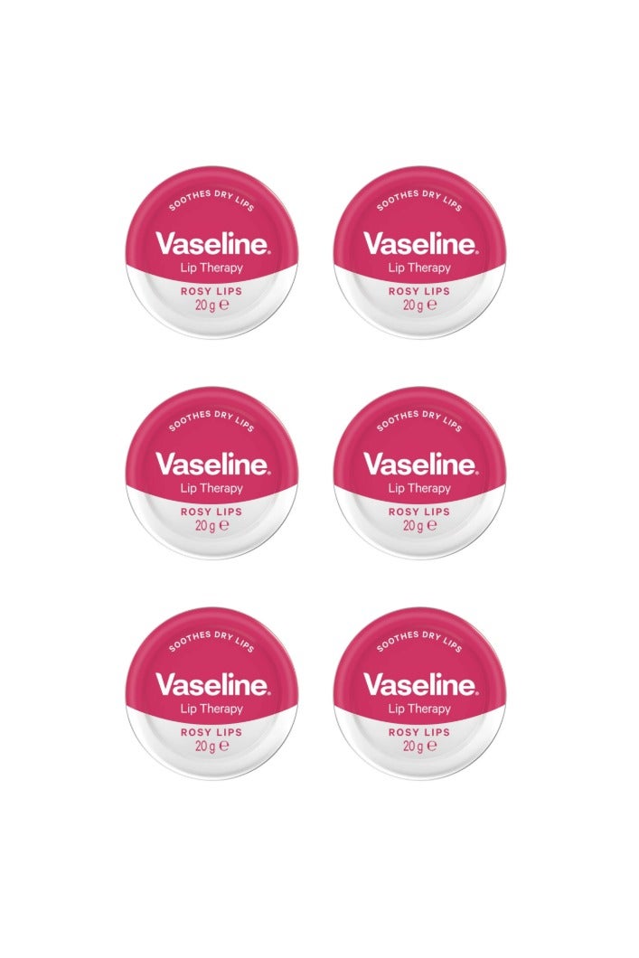 Vaseline Lip Therapy Rosy Lips Petroleum Jelly 20G 6PCS