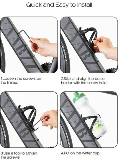 2 Pieces Bike Water Bottle Holder Easy to Install Water Cage for Road and Mountain Bikes Lightweight and Durable Bike Bottle Cage