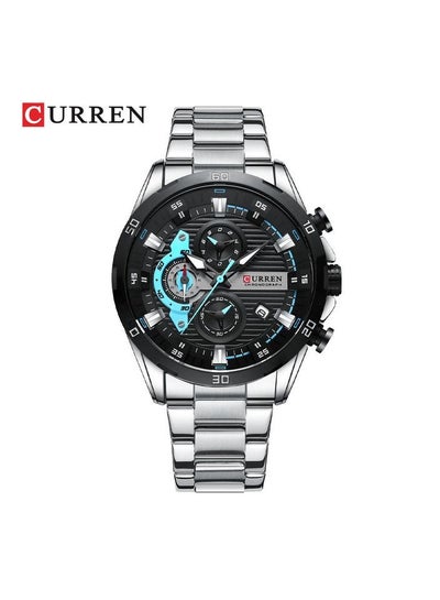 8402 Men's Watch Water Resistant Stainless Steel Fashion Quartz Business Wrist Watch - Silver