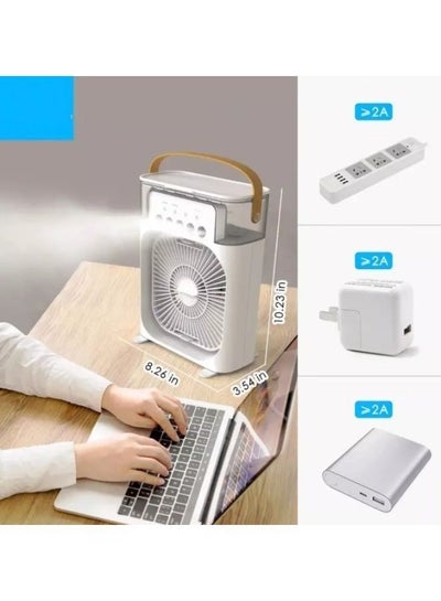 Air Cooler Fan Humidifier 3 in 1 Mini Evaporative Air Cooler with 7 Colors LED Light