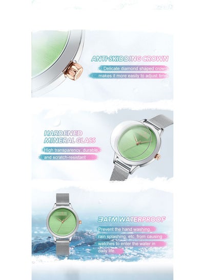 2023 New Arrival NAVIFORCE NF5027 Romantic Charming Quartz Women Watches Luxury Stainless Steel Band Green Dial Lady Watch reloj mujer