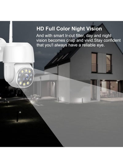 Security Outdoor Camera 1080P CCTV Wired Camera 2.4Ghz WiFi Surveillance Wireless Camera Home Security with 355°Pan 90°Tilt Auto Tracking Motion Detection Two-way Audio with Color Night Vision