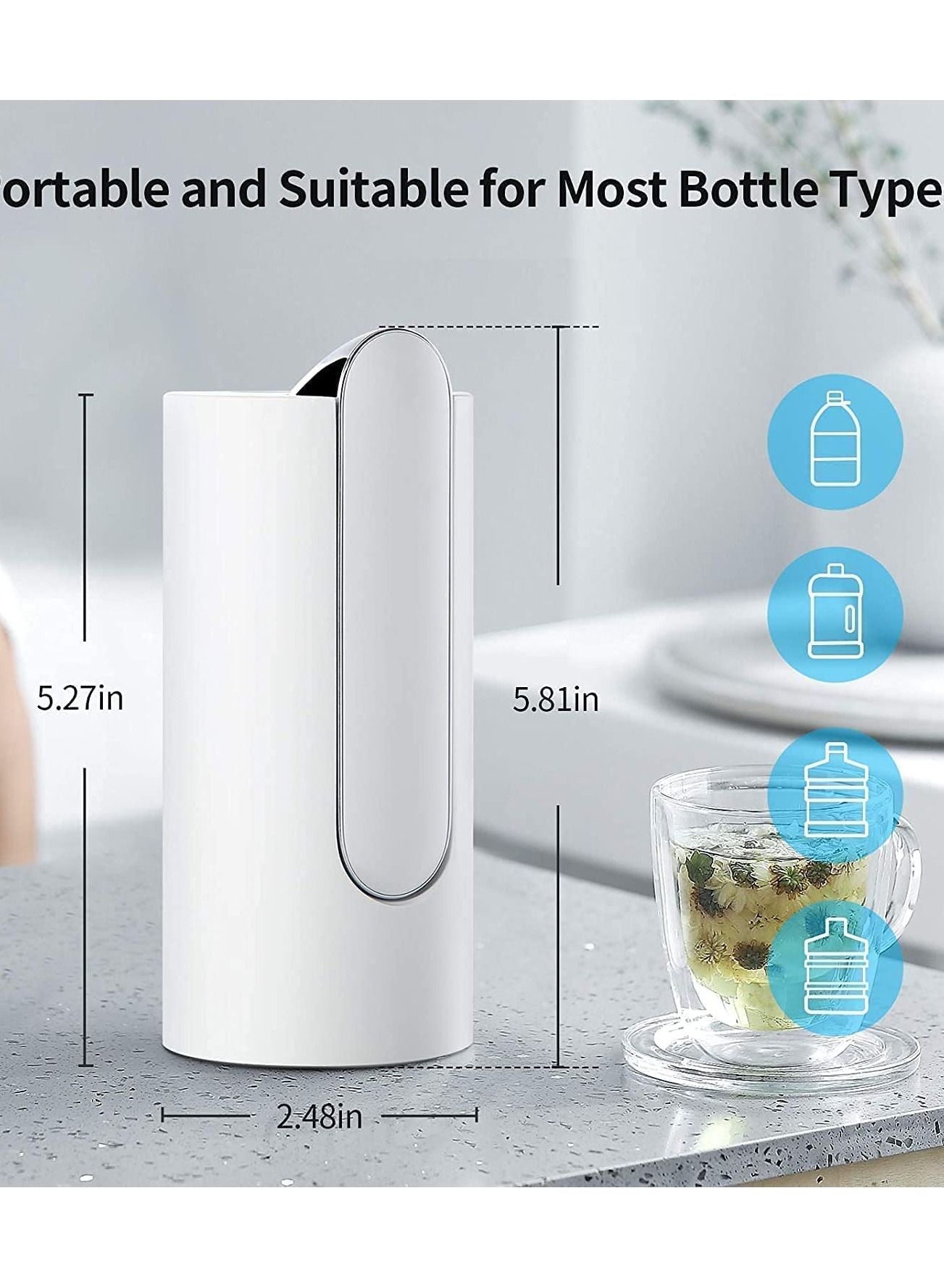 Eworld 5 Gallon Foldable Water Dispenser with Digital Display and Automatic Electric Pump, USB Rechargeable, Perfect for Home, Office and Outdoor Use