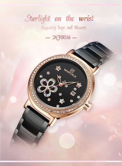 NAVIFORCE Luxury Women Watch Fashion Stainless Steel Waterproof Bracelet Wrist Watches with Date NF5016