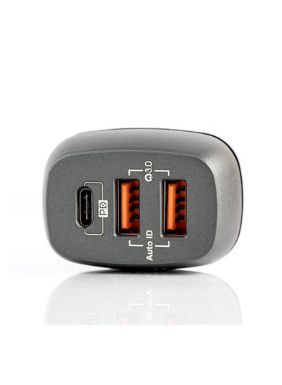 CC616RB 60W Dual USB-C PD and QC3.0 Car Charger - Black