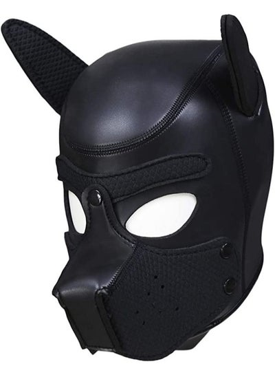 Neoprene Puppy Mask Full Face Novelty Costume Mask with Hood