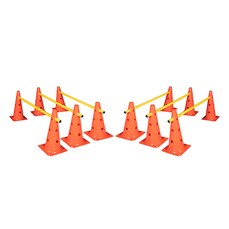 مجموعة حواجز DS Cone - 15 بوصة (12 مخروطًا و6 أعمدة)