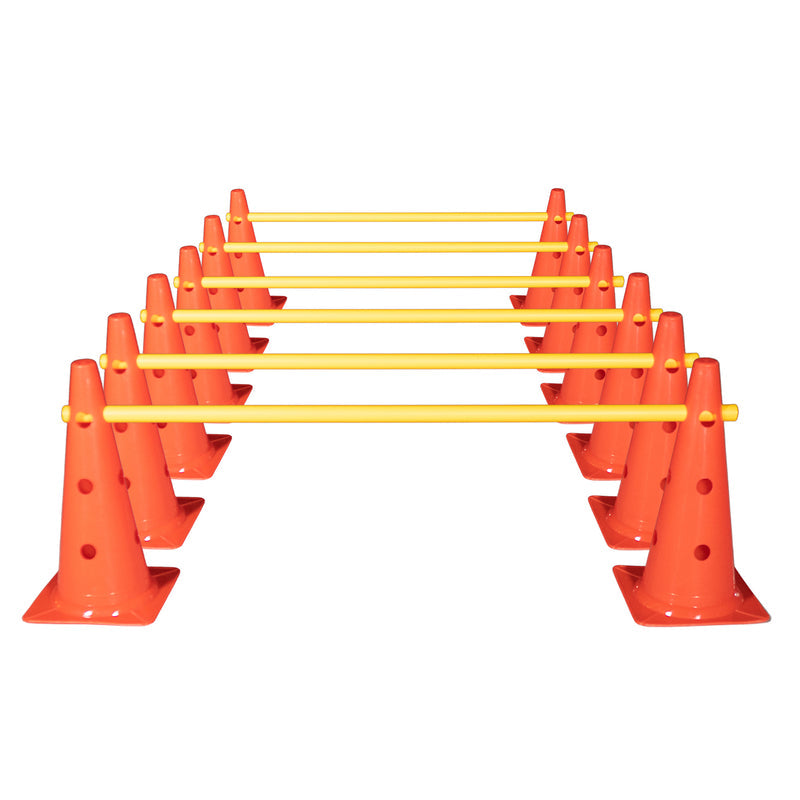 مجموعة حواجز DS Cone - 15 بوصة (12 مخروطًا و6 أعمدة)
