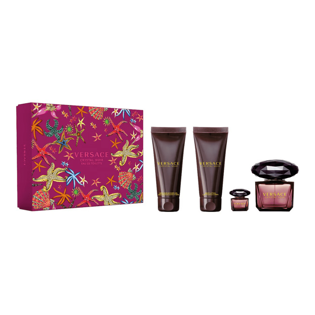 Versace Crystal Noir Eau De Toilette 90Ml + 5Ml + Shower Gel + Body Lotion