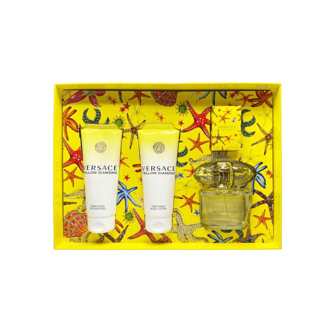 Versace Yellow Diamond Eau De Toilette 90Ml + 5Ml + Shower Gel + Body Lotion