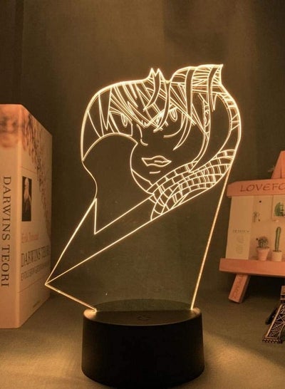 Multicolour Fairy Tail Natsu Dragneel LED Night Light for Bedroom Decor Birthday Gift Mood Light Anime Table 3D Lamp Natsu Fairy Tale with Remote
