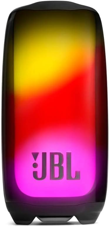 JBL Pulse 5 - مكبر صوت محمول بتقنية البلوتوث مع أضواء مبهرة وصوت احترافي أصلي، أسود