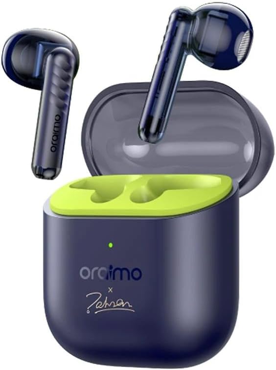 Oraimo FreePods Neo OTW-330S True Wireless Earbuds | 50H Battery, 6 Mics for Clear Calls, Bluetooth 5.3, IPX4 Waterproof, Deep Bass, Touch Controls (Mysterious Blue)