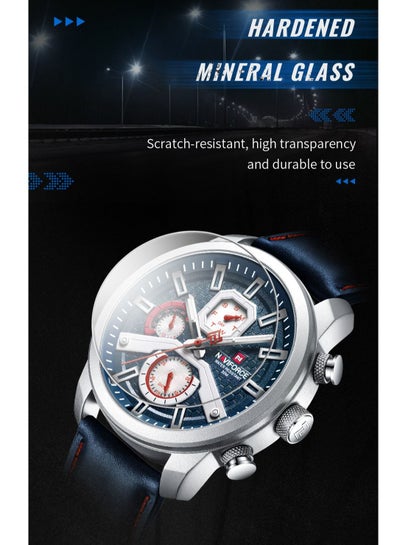 NAVIFORCE NF9211L Men Watches Leather Band Calendar Quartz Watch Military Waterproof Sport Leisure Watch Men Gift Reloj Hombre