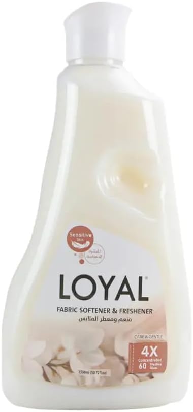 Loyal Fabric Softener & Freshener White Care & Gentle -Untangles Fibers-Protects Against Wrinkles, Even Without Ironing -1500 ml