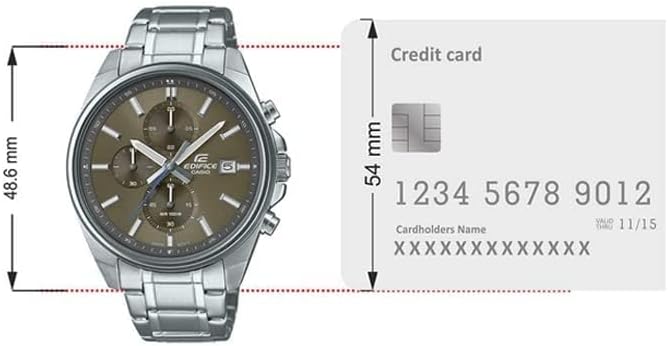Edifice Men's Watch - EFV-610D-5CVUDF Brown Dial, Silver Band