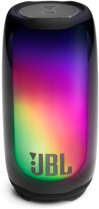 JBL Pulse 5 - مكبر صوت محمول بتقنية البلوتوث مع أضواء مبهرة وصوت احترافي أصلي، أسود