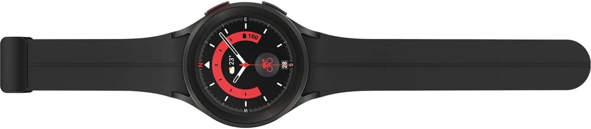 SAMSUNG SM R920NZKAXAA Galaxy Watch 5 Pro 45mm Bluetooth Smartwatch GPS Route Tracking, Titanium Frame, US Version, Black, SM-R920NZKAXAA, Galaxy Watch5 Pro