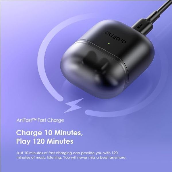 Oraimo FreePods Neo OTW-330S True Wireless Earbuds | 50H Battery, 6 Mics for Clear Calls, Bluetooth 5.3, IPX4 Waterproof, Deep Bass, Touch Controls (Mysterious Blue)