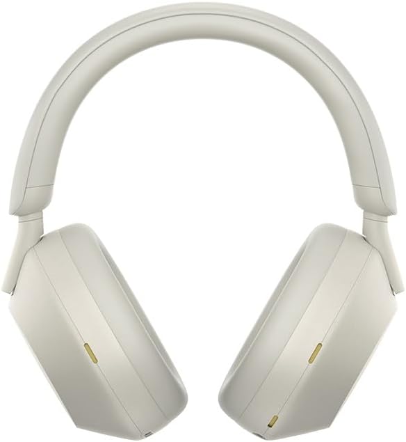 Sony WH 1000XM5 Noise Cancelling Wireless Headphones 30 hours battery life Over ear style Optimised for Alexa and the Google Assistant with built in mic for phone calls Silver, One Size