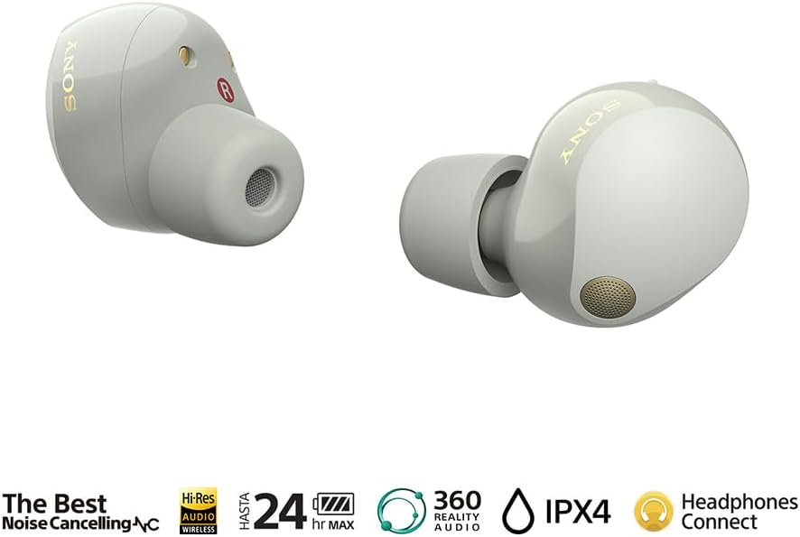 Sony WF-1000XM5 Noise Cancelling Earbuds, Silver (Official Version with Local Warranty)