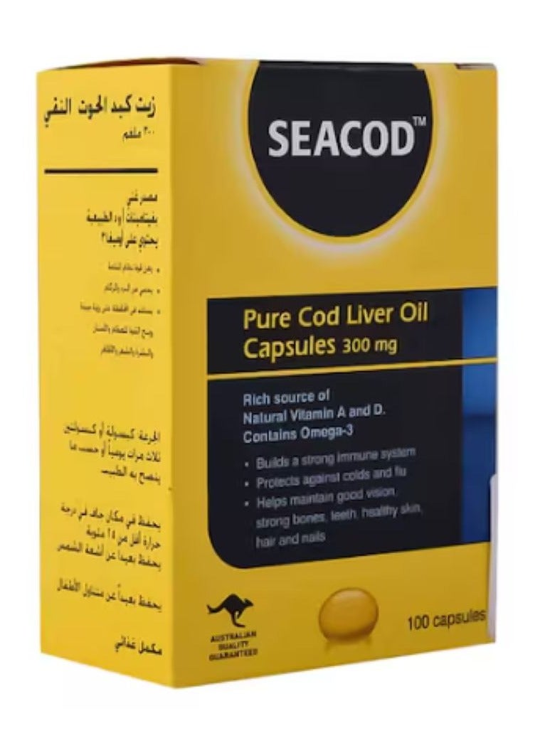 SEACOD 100-Piece Pure Cod Liver Oil Capsules