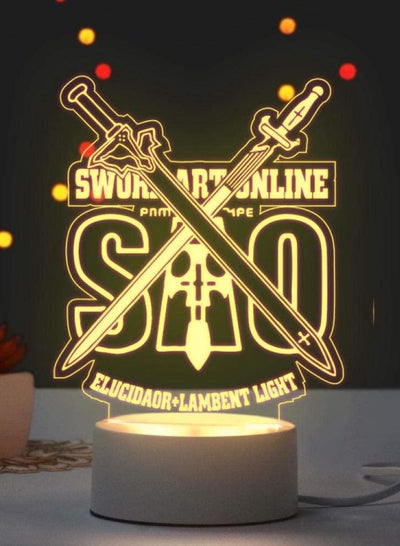 3D Illusion Lamp Led Night Light Anime Second Element Conan Northern Sauce Guilty Crown Naruto Gift for Boys Kids Room Decor Table Lamp New Year Sword Art Online