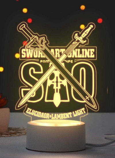3D Illusion Lamp Led Night Light Anime Second Element Conan Northern Sauce Guilty Crown Naruto Gift for Boys Kids Room Decor Table Lamp New Year Sword Art Online