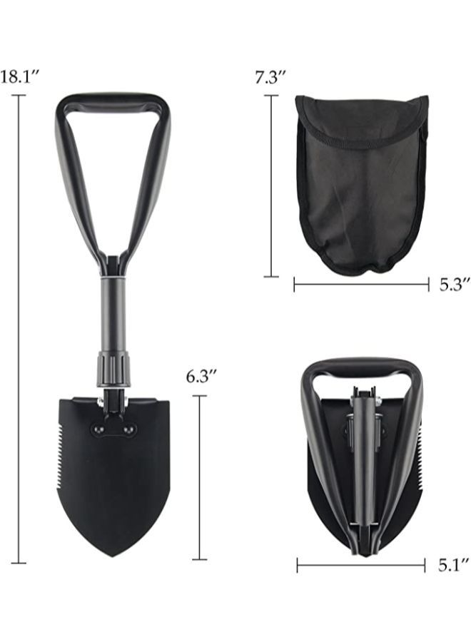 Mini Folding Shovel High Carbon Steel, Portable Lightweight Outdoor Tactical Survival Foldable Mini Shovel, Entrenching Tool, Camping, Hiking, Digging, Backpacking, Car Emergency