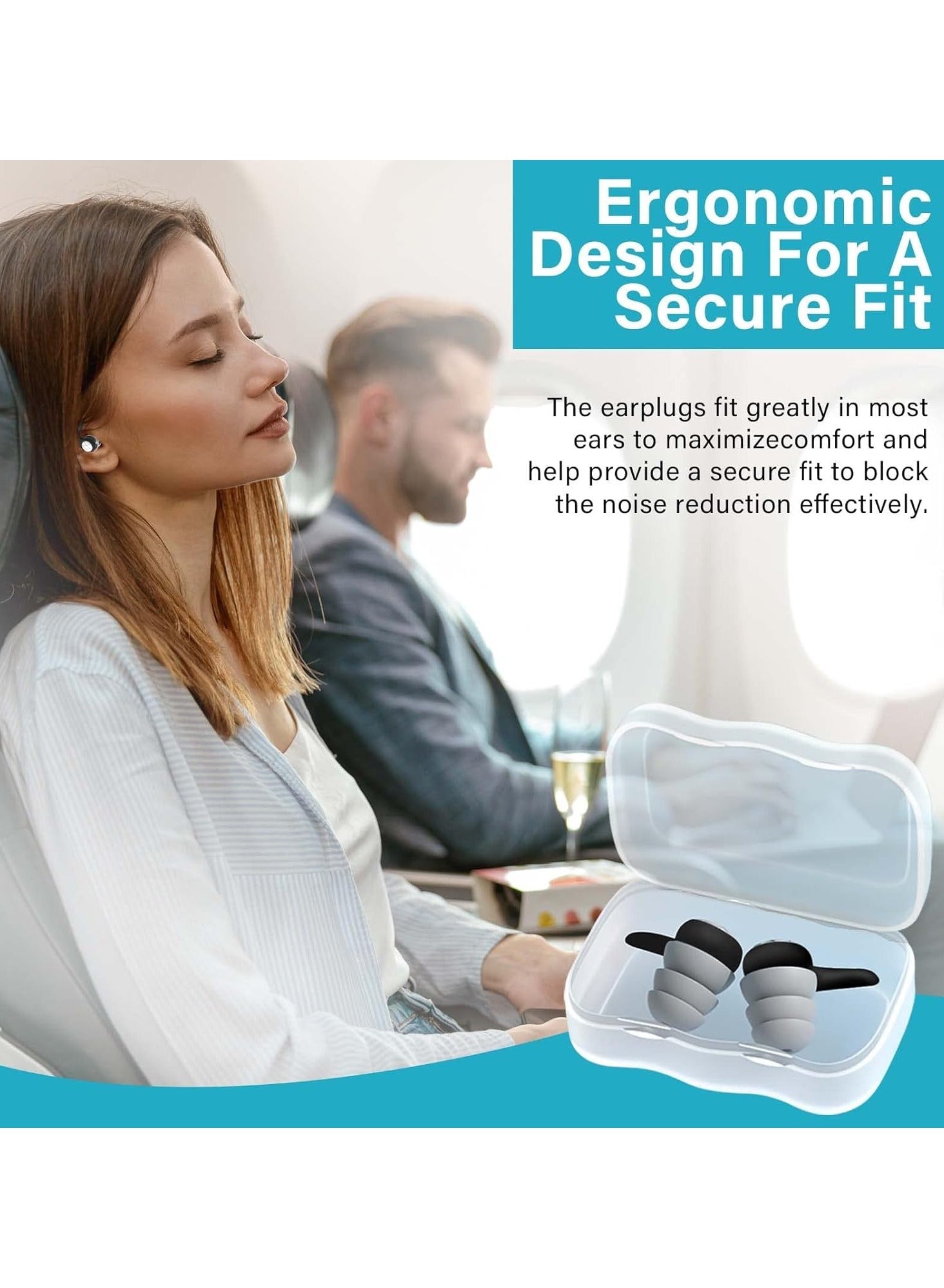 Eworld Noise Cancelling Earplugs for Sleeping, Reusable Ear Plugs for Kids & Adults – Comfortable Silicone & Foam Ear Protection for Snoring, Work, Swimming, Travel, Studying & Concerts