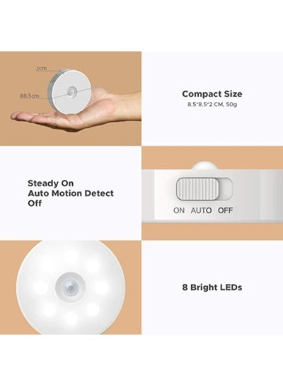 4 Pieces Motion Sensor Night Light, USB C Rechargeable LED Light, Wireless Night Safe Lighting for Bedroom, Bathroom, Under Cabinet, Kitchen, Hallway, and Stairs