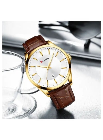 CURREN 8365 Quartz Watches for Men Leather Strap Male Wristwatches Top Luxury Brand Business Mens Clock 45 mm Reloj