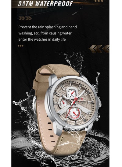 NAVIFORCE NF9211L Men Watches Leather Band Calendar Quartz Watch Military Waterproof Sport Leisure Watch Men Gift Reloj Hombre
