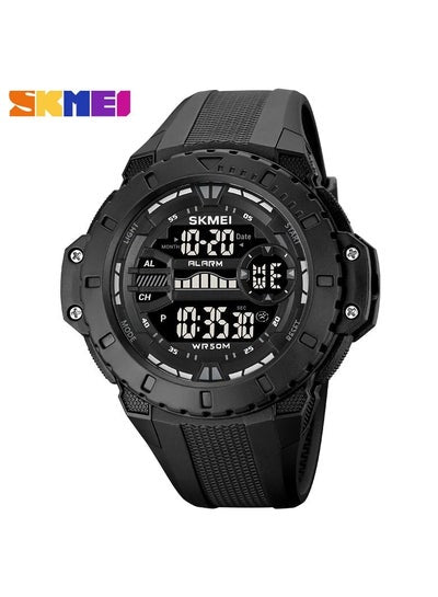 Skmei 1885 Mens shockproof Multifunction Digital Watches 50M Water Resistant Electronic Sports Watch - Black/Black
