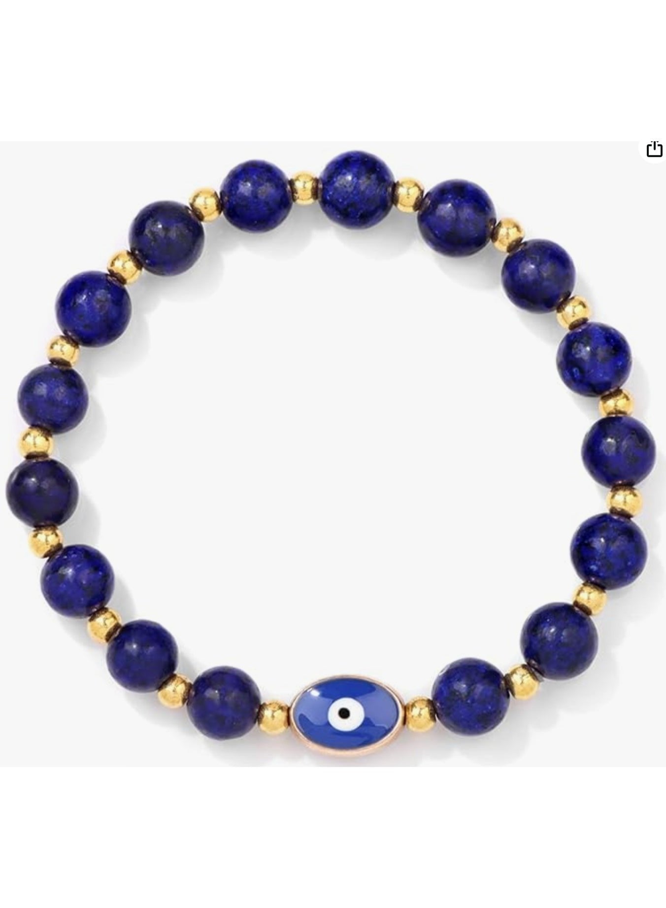Blue Tiger Eye Bangle Women Men Gold Color Mini Beads