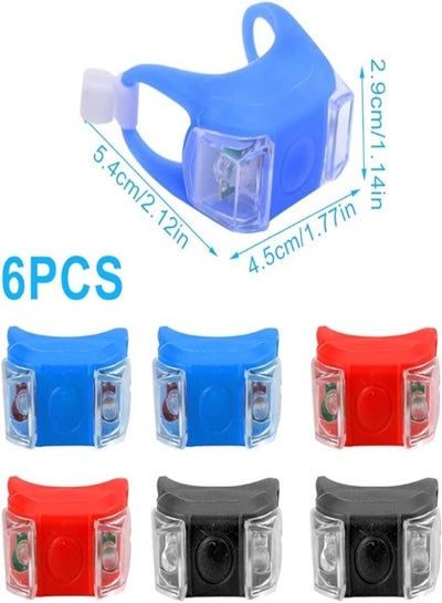 Pack of 6 LED Pram Lights, Silicone, Waterproof LED Light with Silicone Housing, 3 Light Functions for Prams Scooters and Cycling