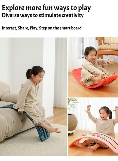 Smart Balancing Board Curvy Balance Board Home Sensory Training Indoor Fitness Smart Board Seesaw Capacity Yellow 100KG
