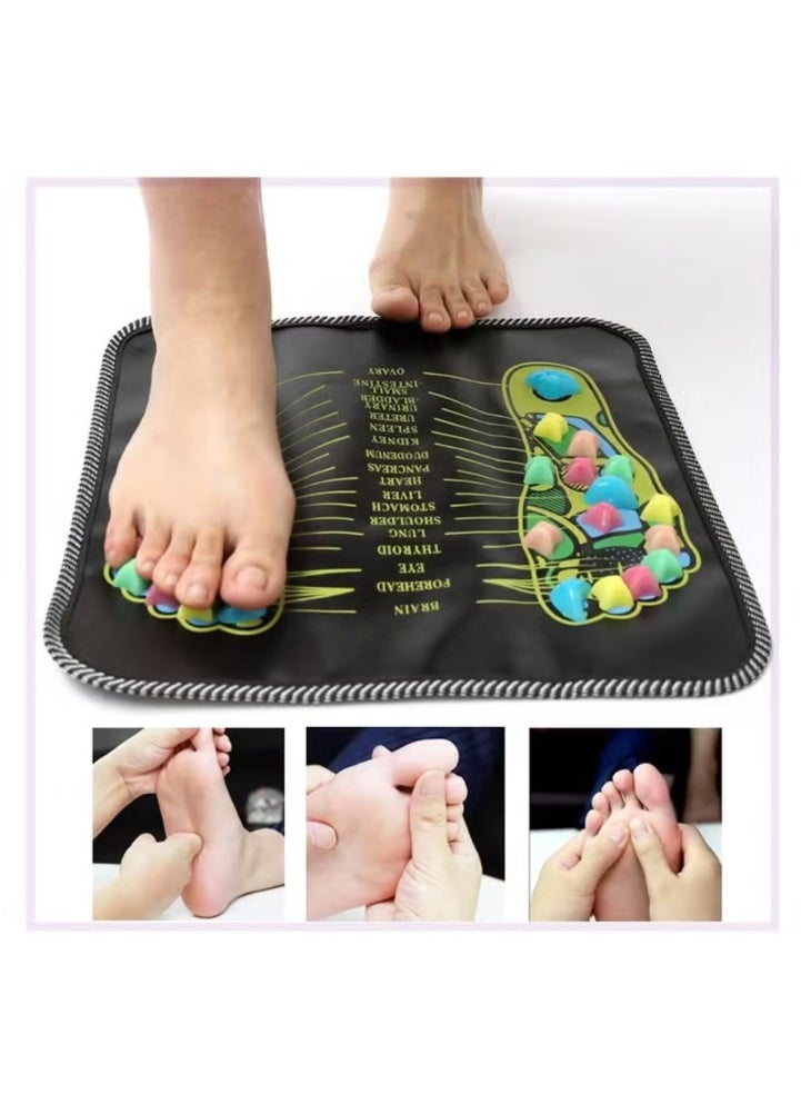 Non-Electric Health Foot Reflexology Pad with Colorful Stones & Clear Pressure Points Relaxation & Wellness No Battery Needed Massage Tools