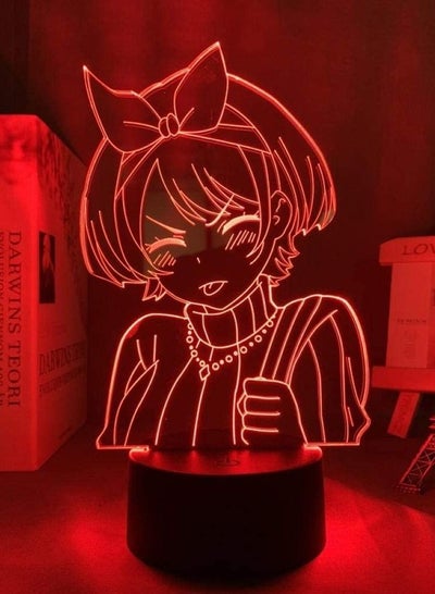 Multicolour 3D Anime Night Light Illusion LED Lamp Anime Rent A Girlfriend Sarashina Ruka for Kids Bedroom Decor Birthday Gift Manga Kanojo Okarishimasu Lamp Remote Control