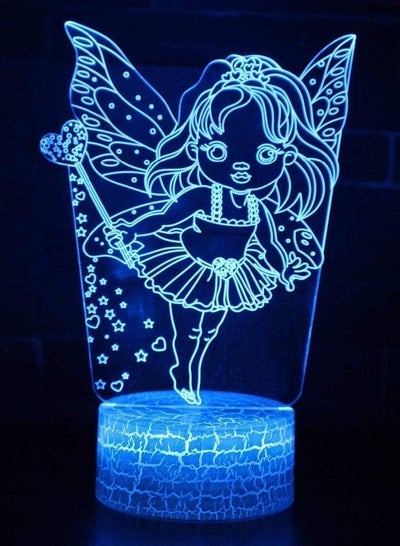 Fashion and Beauty Led Lovey Cartoon 7 Color Change Touch Table Lamp USB Butterfly Fairy Girls Bedroom Bedside Decor.