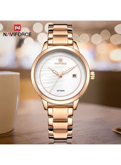 NF5008 Lady Stainless Steel Original Watches Women Quartz Slim With Calendar Fashion Womens Exquisite Wrist Watch