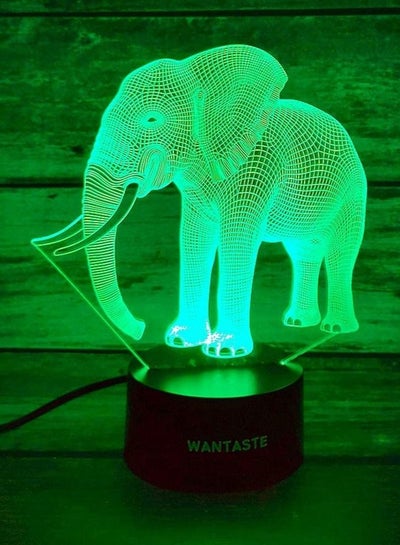 Multicolour Elephant 3D Elephant Lamp Optical Illusion Night Light for Room Decor & Baby Nursery Cool Birthday Gifts for Girls & Boys 16 Colour Changing Toys