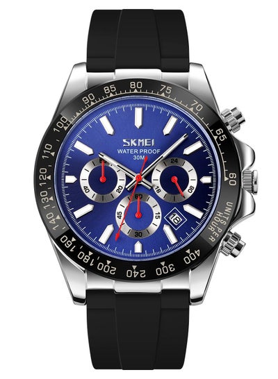 SKMEI 9275 Men's Business Chronograph Date Display Silicon Strap Quartz Watch