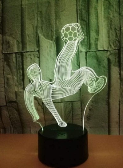 Night Light Multicolour 3D LED Lamp Touch Sensor Play Football Goalkeeper 3D Night Light For Soccer Sports Fans Gift Children Bedroom Decor 16 Ribbon Remote Control