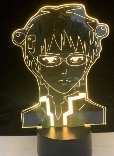 Anime 3D Illusion Lamp New Gift Night Light Bedside Table Lamp 16 Color Dimmable with Remote Smart Touch Color Saiki K Anime